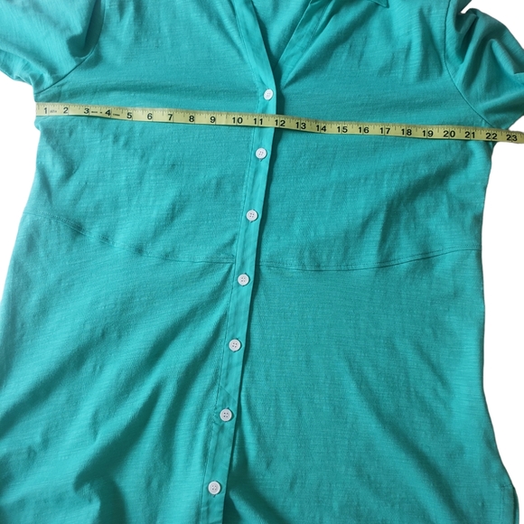 - Soft Surroundings cotton comfy light weight tunic button down top NWT. - Picture 8 of 11